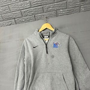 Nike Memphis Tigers Quarter Zip Pullover Sweatshirt Mens Medium Heather Grey
